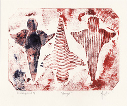 Angel Christmas Hand-pulled Printmaking Collograph 4 / 5 Editions