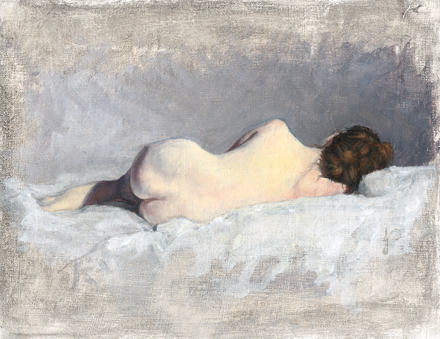 Female Figure Alla Prima Nude Oil Painting