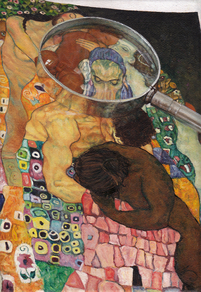 'Life' inspired and improvised from Gustav Klimt 'Death and Life' Oil painting, by Jacqueline Gomez