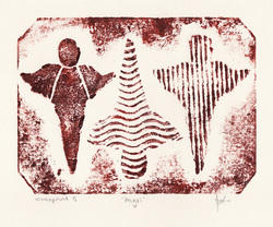 Angel Christmas Hand-pulled Printmaking Collograph 5 / 5 Editions