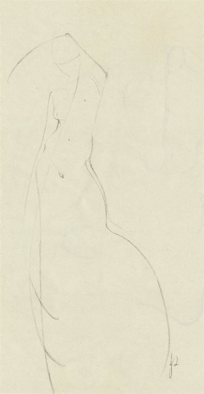Female nude gesture minimalist drawing print by Jacqueline Gomez