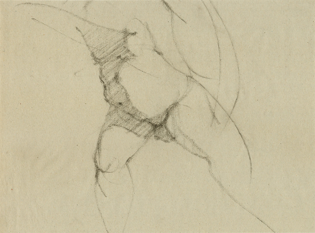 Male Figure Gesture Drawing by Jacqueline Gomez